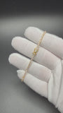 7" Gold over Silver 3ctw VS/VVS Lab Diamond Tennis Bracelet 2.4mm 5.1g