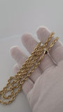 18K 7mm Handmade Solid Rope Chain