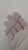 7.5" 14K White Gold Rope Bracelet 3mm 5.9g