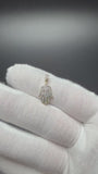 3/4" 10k Yellow Gold Hamsa 1/4ctw Natural Diamond Pendant 3mm Bail .9g