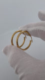 30mm x 3mm 18k Yellow Gold Hoops 2.55g