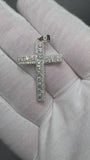1.5" 2.5ctw Moissanite Silver Cross 5mm Bail 3.3g