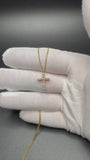 18" Gold over Silver Chain 3/4" .5ctw Lab Diamond Cross 1.9g