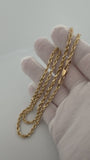 14K 8mm Handmade Solid Rope Chain