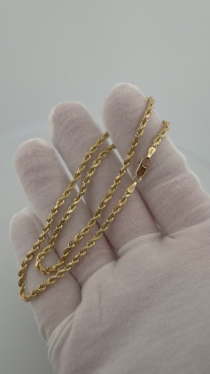 16" 3mm 10K yellow gold rope chain, 3.6g – Ott Family Jewelry – video