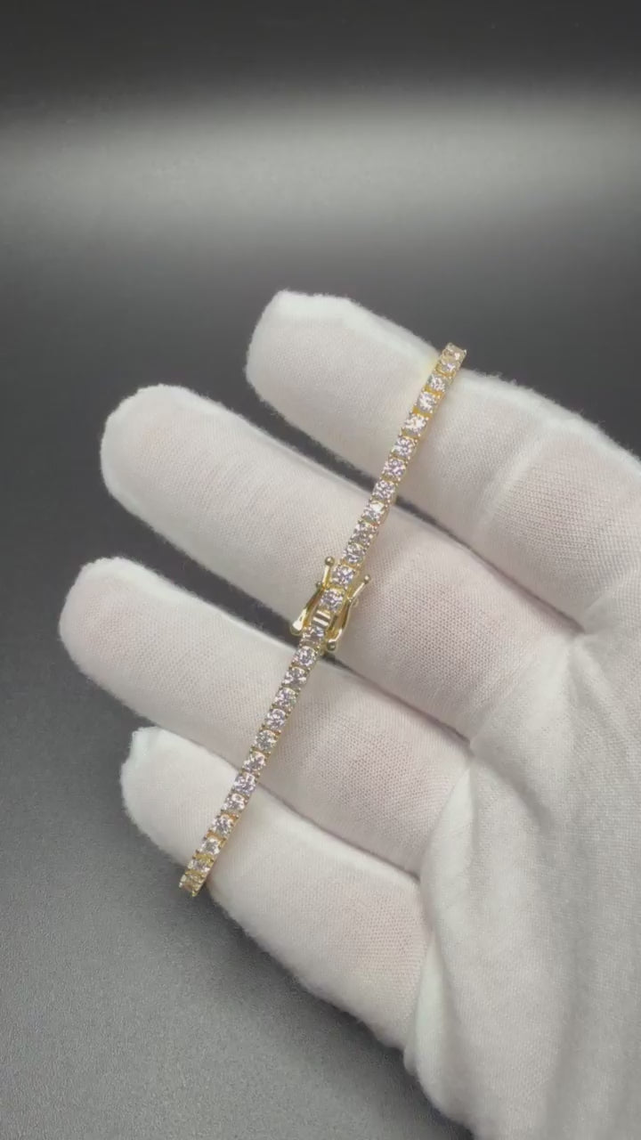 8" 3mm moissanite tennis bracelet, gold over 925 silver, 10.2g – Ott Family Jewelry (8)