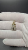 1.25" 10k Yellow Gold Money Bag 3/4ctw Natural Diamond Pendant 5mm Bail 3.1g