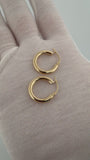 20mm x 3mm 14K Yellow Gold Hoops 1.9g
