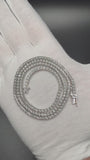 20" Silver est 1ctw Natural Diamond Tennis Chain 3mm 24.1g