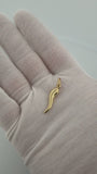 1" 14K Yellow Gold Italian Horn 3.5mm Bail .8g