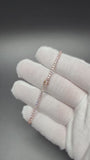 7" 14K Rose Gold 3ctw Lab Diamond Tennis Bracelet 2.3mm 6.05g