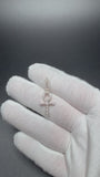 1.25" 10k Yellow Gold Ankh 1/2ctw Natural Diamond Pendant 5mm Bail 1.5g