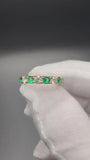 Size 7 14k Yellow Gold .9ctw Lab Emerald & 1.12ctw Lab Diamond Alternating Band 3.2mm 3.4g
