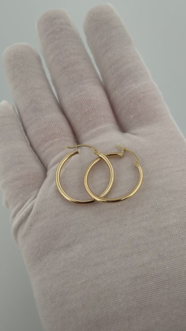 25mm x 2mm 14K yellow gold hoop earrings, 1.85g – Ott Family Jewelry (7)