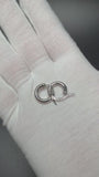 15mm x 3mm 14K White Gold Huggies 1.12g