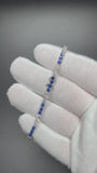 7" Silver 3ctw Lab Diamond & Sapphire Alternating Tennis Bracelet 3mm 7.0g