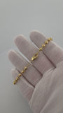 8" 14K Yellow Gold Diamond Cut Moon Bead 5mm 12.9g