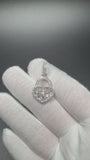 1.25" Silver Heart Lock Pendant 1.2ctw VS/VVS Lab Diamond 7mm Bail 3.7g