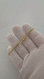 7.5" 10K Yellow Gold Cuban Bracelet 3mm 4.93g