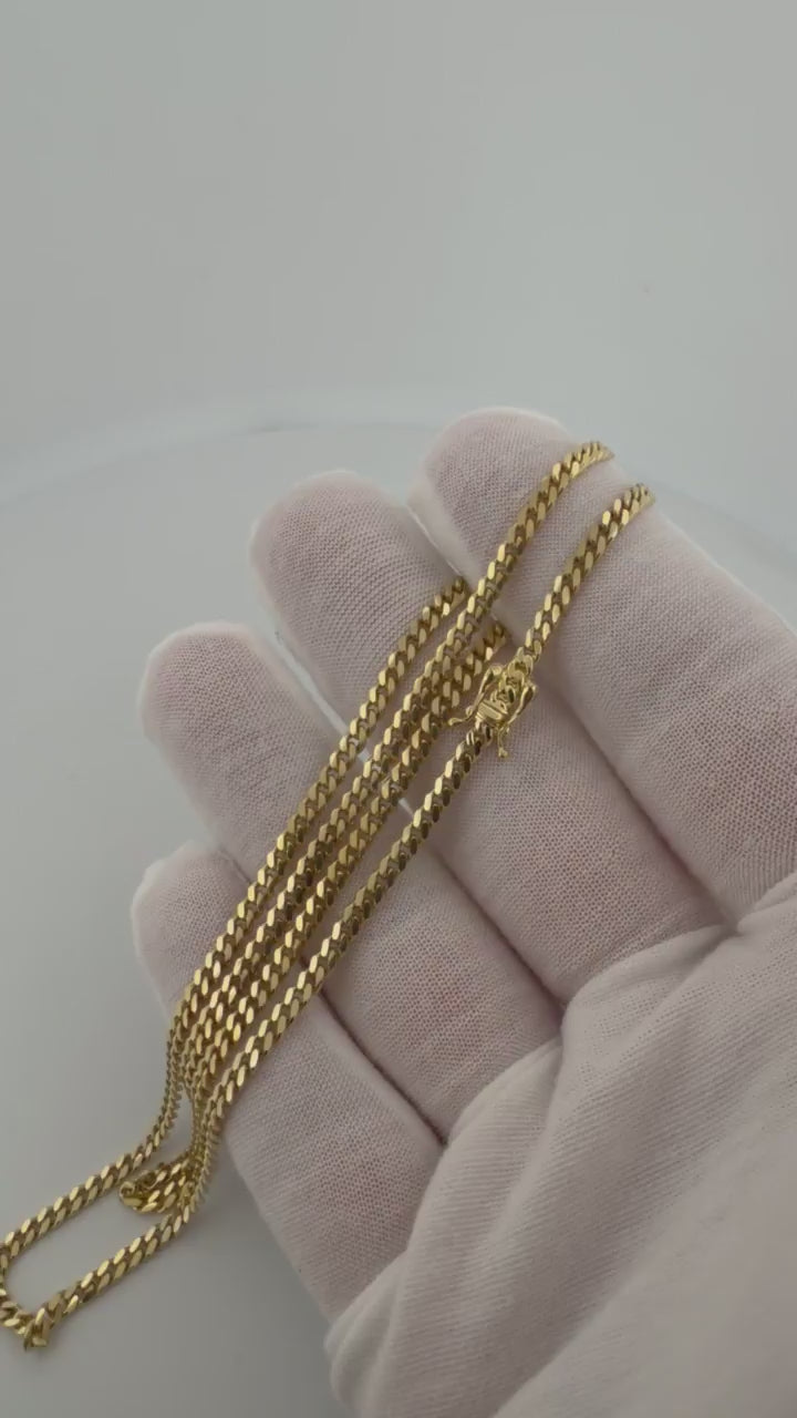 22" 3mm solid 14K yellow gold Cuban link chain, 14.7g – Ott Family Jewelry (12)