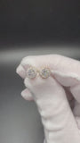 7.5mm 14k Yellow Gold 1ctw EF VS Lab Diamond Cluster Studs 2.0g