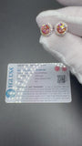 9.5mm 14k White Gold 2.42ctw (2.05ctw Fancy Intense Pink VS1 Round Brilliant Lab Diamond & .37ctw E VVS2 Lab Diamond) EGL Certified Cluster Studs 3.84g