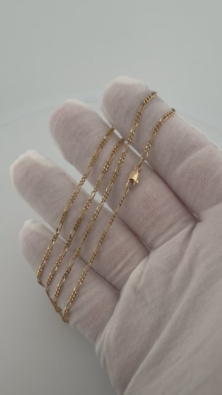 24" 14K Yellow Gold Figaro Chain 2mm 4.8g