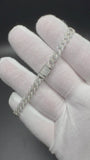 7.5” Moissanite Silver Cuban Bracelet 6mm 10.3g