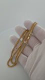 22" 14K Yellow Gold Foxtail Franco 3mm 10.8g