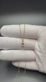 18" Gold over Silver Chain 1/2ct Emerald Lab Diamond Solitaire Pendant 1.5g