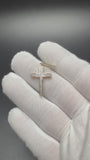 1.5" 10k Yellow Gold Latin Cross 1/3ctw Natural Diamond Pendant 5.6mm Bail 1.5g