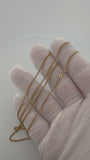 22" 14K Yellow Gold Cuban Link Chain 1.75mm 4.7g