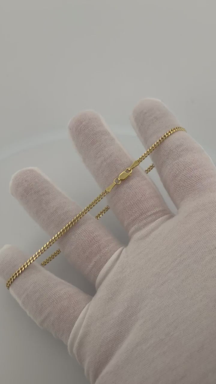 10" 2.5mm solid 14K yellow gold Cuban link anklet, 4.71g – Ott Family Jewelry (5)