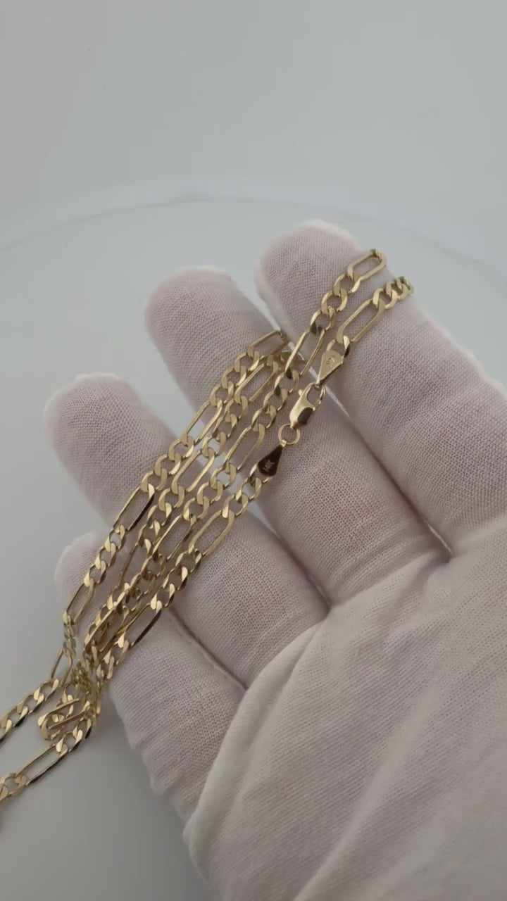 22" 14K Yellow Gold Figaro Chain 4mm 11.9g