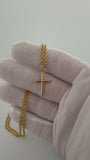 1.25" 14K Yellow Gold Round Cross 2mm Bail .93g