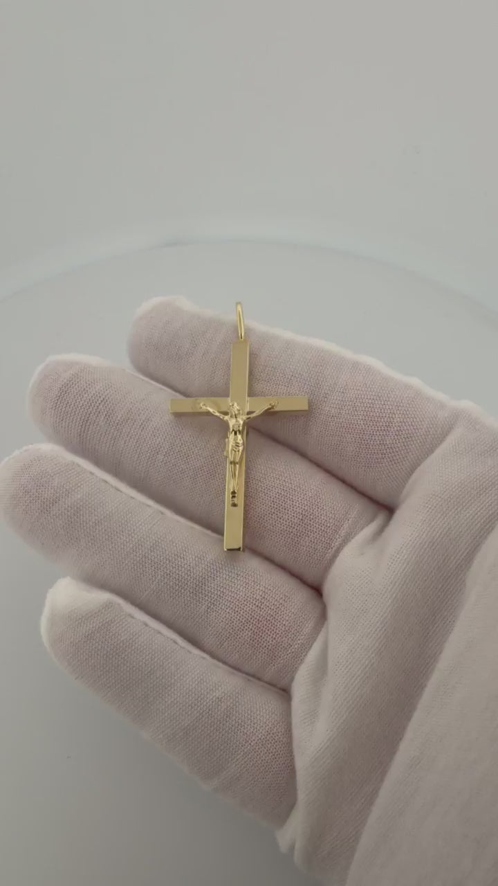 2" 14K yellow gold latin cross crucifix pendant, 2.4g – Ott Family Jewelry (video)