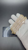 8mm Moissanite Cuban Chain, 12.6ctw D VVS1, GRA Certified, Gold Over 925 Silver, 20" (59.1g)