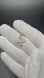 1" 10k Yellow Gold Budded Cross 1/2ctw Natural Diamond Pendant 4.5mm Bail 2.15g