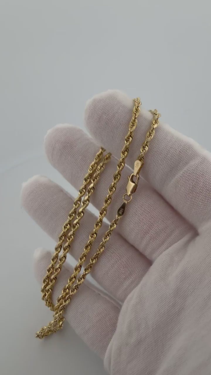 20" 14K Yellow Gold Rope Chain 3mm 3.7g