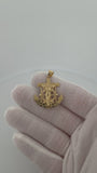 1.5" 14K Yellow Gold Nugget Style Mariner Cross 5.1mm Bail 3.12g