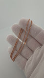 16" 14K Rose Gold Diamond Cut Moon Bead 2mm 5.02g
