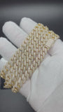 8mm Moissanite Cuban Chain, 13.8ctw D VVS1, GRA Certified, Gold Over 925 Silver, 22" (65.4g)