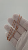 16" 14K Rose Gold Diamond Cut Moon Bead 2mm 5.3g