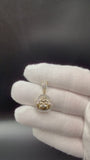 1" 10k Yellow Gold 1/3ctw Natural Diamond Buddha Pendant 5.1mm Bail 2.7g