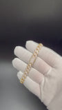 8mm Moissanite Cuban Bracelet, 4.3ctw D VVS1, GRA Certified, Gold Over 925 Silver, 7" (20.9g)