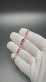 7" Gold over Silver 3ctw Lab Diamond & Ruby Alternating Tennis Bracelet 3mm 7g
