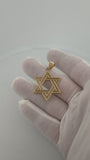 1.75" 14k Yellow Gold Star of David Pendant 7mm Bail 4.8g