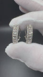 20mm 14k White Gold 1ctw VS/VVS Round & Baguette Lab Diamond Hoops 5.4g