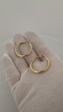 30mm x 3mm 14K Yellow Gold Hoop Earrings 2.4g