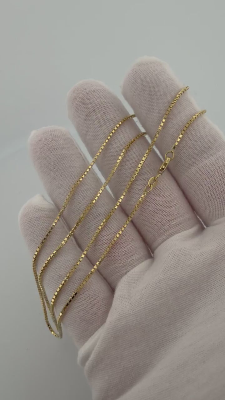 22" 1.1mm 14K yellow gold box chain, 6.02g – Ott Family Jewelry (video)